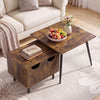 Sofa Side Tables with Metal Legs for Living Room-Rustic Brown - Gallery View 1 of 11