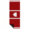 Red softball pitching mat with white lines and integrated pitching plate, ideal for training and practice.