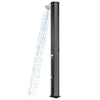 Solar heated outdoor shower with 360° swivel shower head, 15.9-gallon capacity, ideal for poolside use.