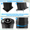 Installation guide for the 7.5 feet solar heated outdoor shower base, featuring pre-drilled holes for stability.