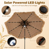 Hawaiian style 10 feet thatched patio umbrella with 32 solar LED lights, adjustable angle, and manual crank for easy.