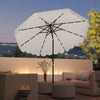 9.3 Feet Solar Patio Umbrella with 24 LED Lights Vented Top and Ruffles-Beige - Gallery View 1 of 10