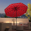 9.3 Feet Solar Patio Umbrella with 24 LED Lights Vented Top and Ruffles-Red - Gallery View 1 of 10