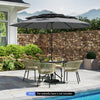 10 Feet Solar Patio Umbrella with 32 LED Lights 3-Tier Vented Top-Gray - Gallery View 1 of 11