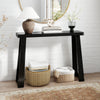 Solid Rubber Wood Console Table 43inch Narrow Entryway Table with Thick Tabletop and Stable Base-Black - Gallery View 1 of 10