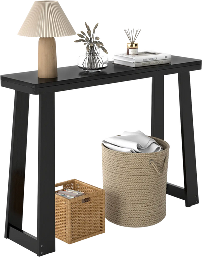 Costway Solid Rubber Wood Console Table 43