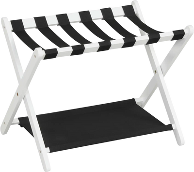 Costway Folding Luggage Rack Rubberwood Nylon Shelves 38779363 New