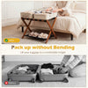 Solid rubberwood folding luggage rack with nylon shelves, featuring a 2-tier design for easy packing and storage.