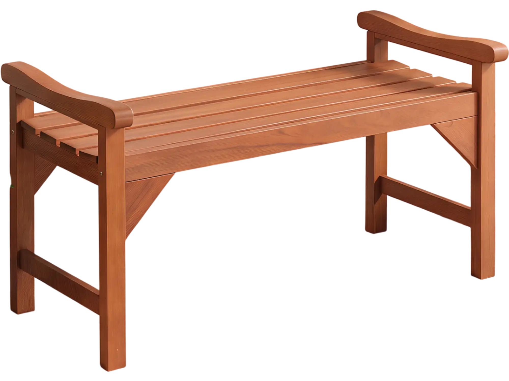 Costway Solid Wood Backless Garden Bench w/ Support Handles Curved Slatted Seat 60145143 New