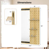Solid wood full-length mirror with pegboard, shelves, and hooks, ideal for entryway storage and organization.