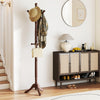 Solid Wood Hall Tree with 11 Hooks and 3 Height Options for Entryway-Brown - Gallery View 1 of 11