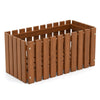 Solid wood raised garden bed with slat design, waterproof finish, ideal for flowers and vegetables in various outdoor.