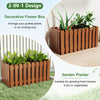 Solid wood raised garden bed with slat design, ideal for flowers and vegetables, perfect for patios and balconies.