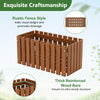 Solid wood raised garden bed with slatted design, waterproof finish, ideal for flowers and vegetables in various.