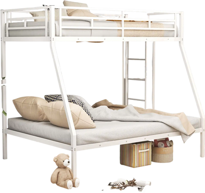 Costway Space-Saving Metal Slatted Bed Frame White 89327465 New