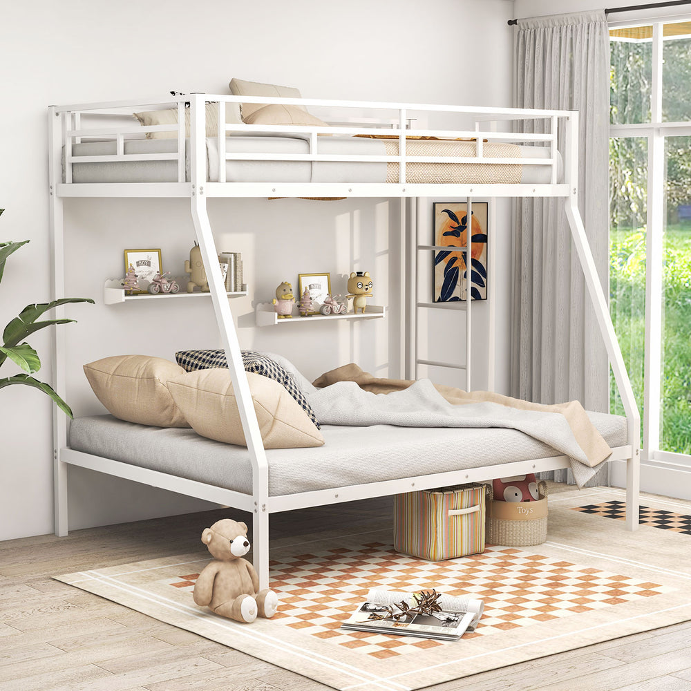 Space-saving Metal Slatted Bed Frame for Teens and Adults Noise-free No Box Spring Needed-White - Gallery View 1 of 11