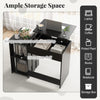 Compact black space-saving computer desk with hidden compartment and open storage shelves for versatile use.