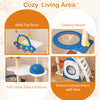 Multi-level Space Theme Cat Tree with UFO perch, sisal scratching posts, and soft fleece platform for playful lounging.