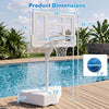 Adjustable Splash & Shoot Pool Basketball Hoop with a sturdy backboard and two balls, perfect for outdoor summer fun.