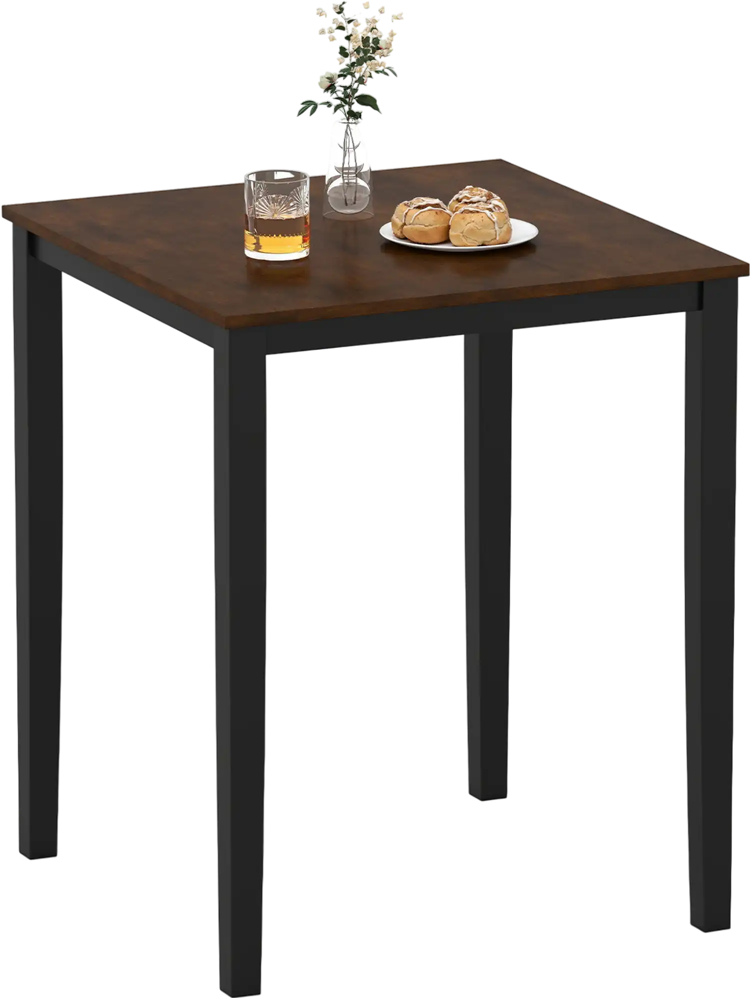 Costway Square Dining Table Solid Wood Frame 4-Person 913476852 New