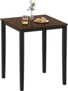Square dining table with a solid rubber wood frame, featuring a spacious tabletop for meals and gatherings.