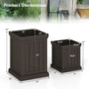 Set of 2 brown square plastic planters with drainage holes, featuring nesting design for compact storage, ideal for.