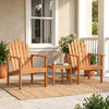 Stackable Adirondack chair set of 2 with side table, crafted from wood, perfect for outdoor relaxation on the porch.