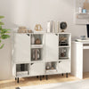 Modern white stackable bookcase with adjustable shelves and sturdy metal legs, perfect for living room or office.