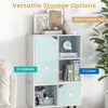 Modern stackable bookcase in white featuring 2 cabinets and 3 adjustable cubes for versatile storage in any room.