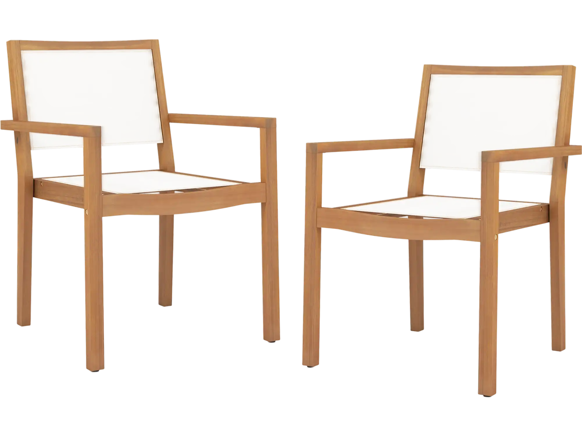 Costway Stackable Outdoor Dining Chair Set of 2 Acacia Wood Frame 85634712 New