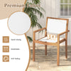Stackable outdoor dining chair set of 2 with acacia wood frame and quick-drying, anti-fading fabric for backyard use.