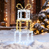 Stacked lighted gift boxes set of 3 with 200 LED lights, perfect for outdoor holiday displays in winter.