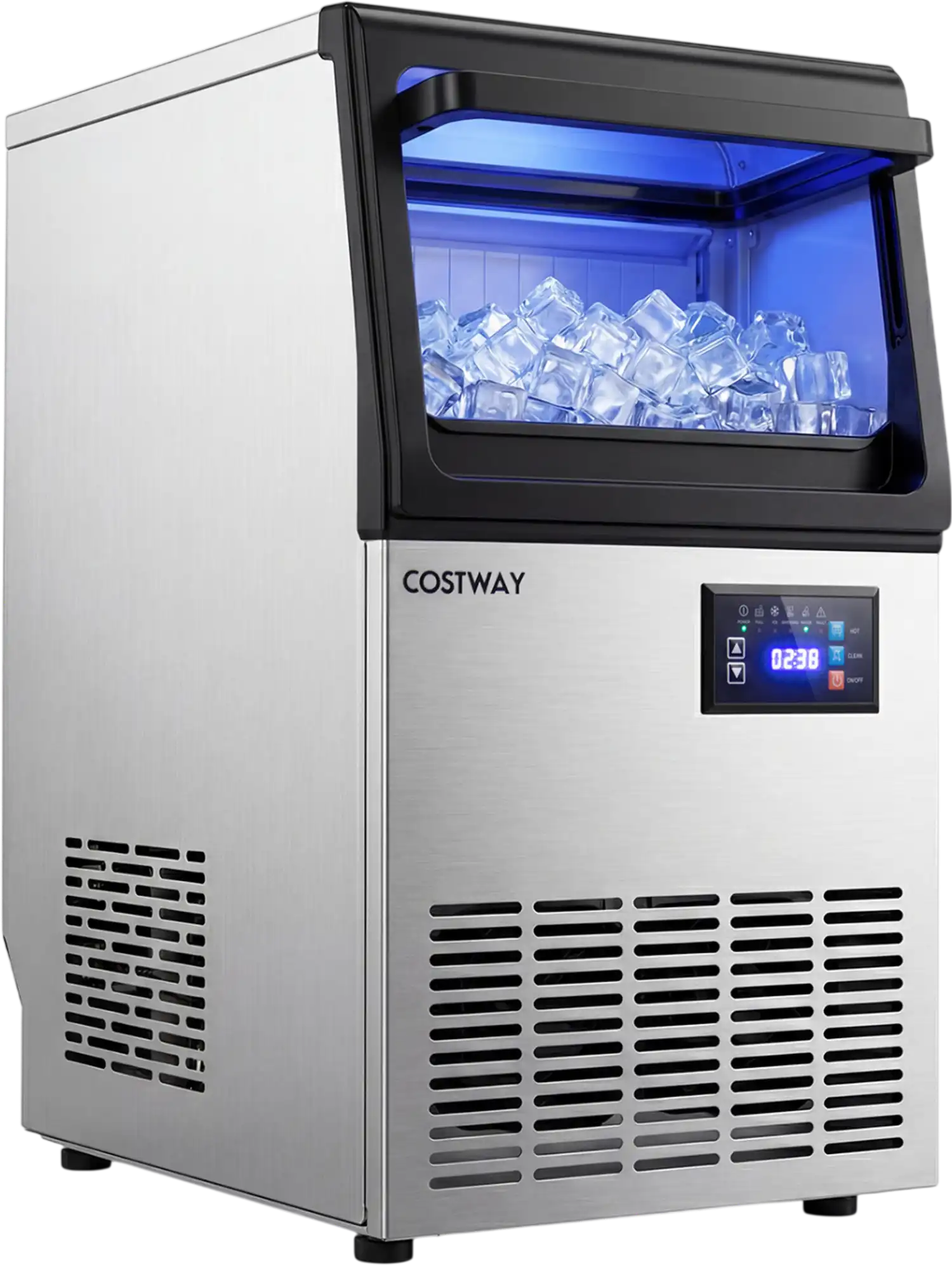 Costway Stainless Steel Spray Ice Maker 80 lbs/Day 30 lbs Storage 22023837 New