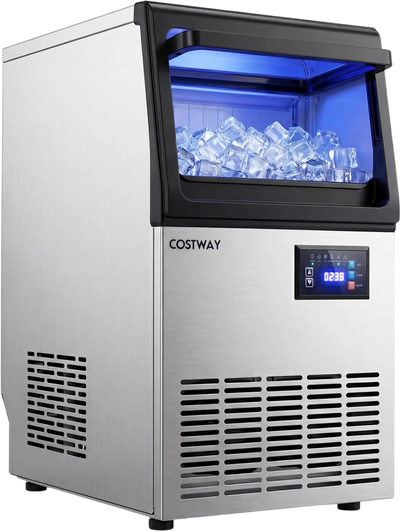 Costway Stainless Steel Spray Ice Maker 80 lbs/Day 30 lbs Storage 22023837 New