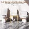 Standard toilet with 17.5" ADA comfort chair height seat, featuring dual flush design and elongated bowl for enhanced.