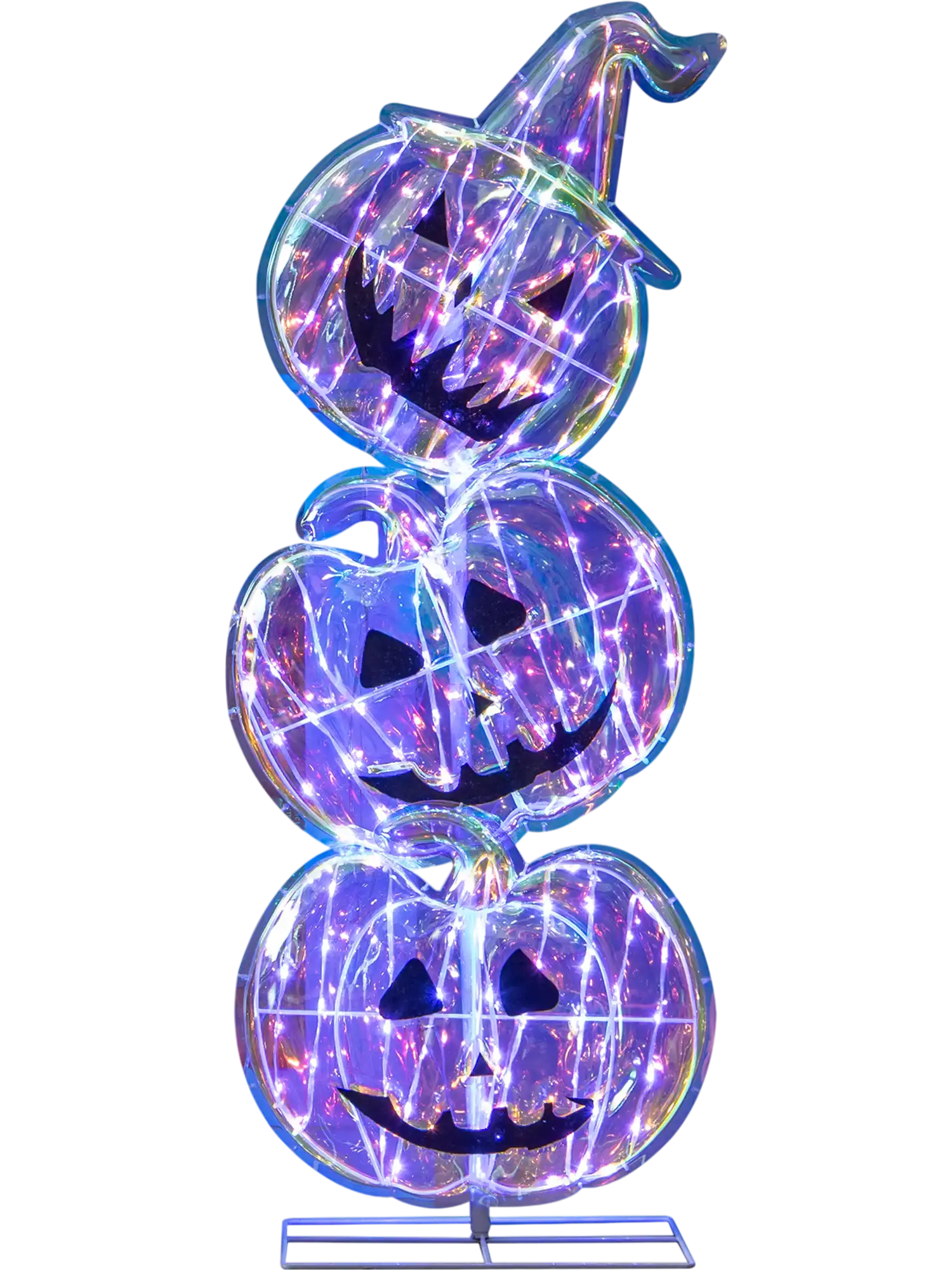 Costway 150 LED Lighted Standing Pumpkin Halloween Decoration with Base 58276419 New