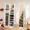 Standing Jewelry Cabinet with Adjustable LED Lights-White - Gallery View 1 of 11