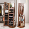Standing Jewelry Cabinet with Adjustable LED Lights-Brown - Gallery View 1 of 11