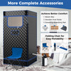 Portable steam sauna in black with a foldable chair, 3L steam generator, and accessories for home relaxation.