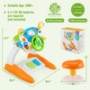 Kids steering wheel pretend play toy set with realistic driving features, including rotary switch and adjustable volume.