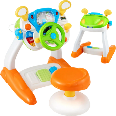 Costway Kids Steering Wheel Pretend Play Toy Set Lights Sounds 65394178 New