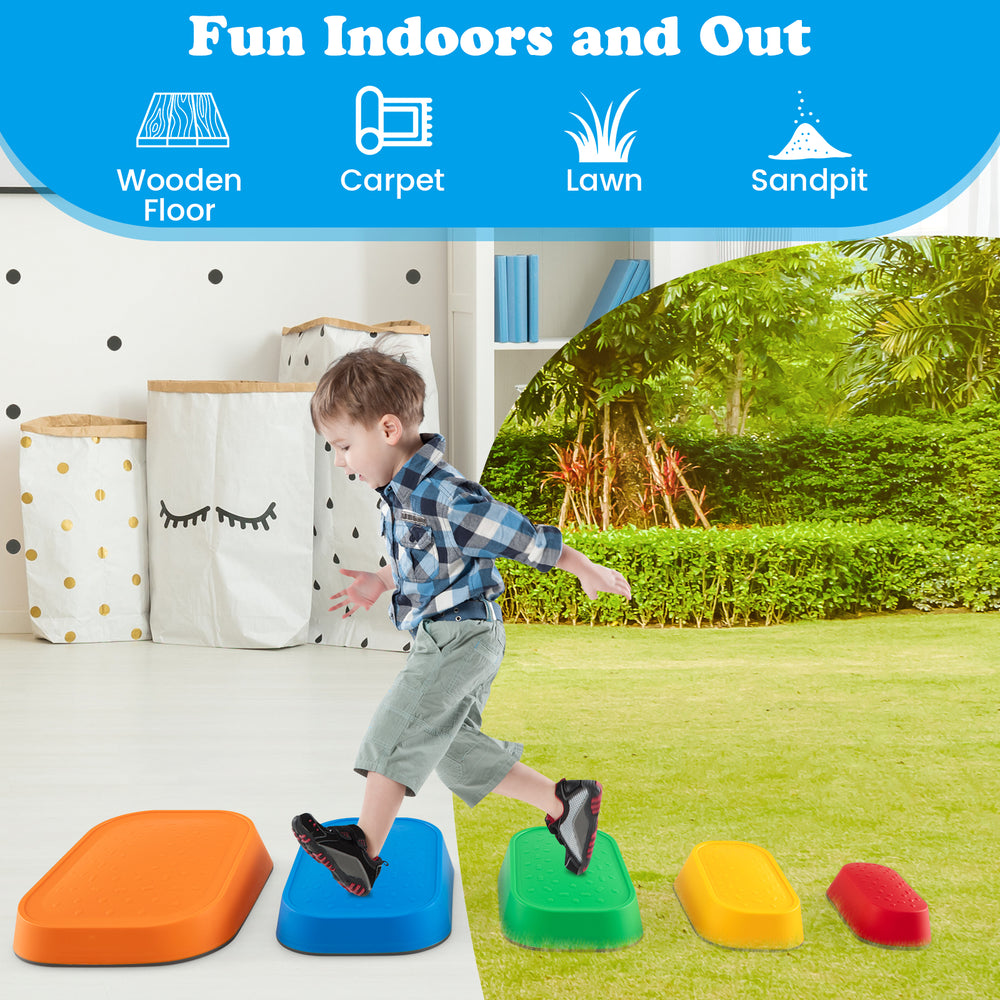 Vibrant blue stepping stone for kids, crafted from child-safe materials, ideal for enhancing balance and coordination.