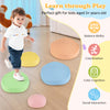 Colorful non-slip balance stones for kids, promoting coordination and social interaction, ideal for indoor or outdoor.