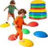 Colorful non-slip toddler stepping stones for balance play, enhancing motor skills and stability in various settings.