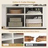 Storage cabinet with 2 drawers and 4 cubes, featuring thickened boards for durability, ideal for entryway or living.