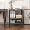 3-tier rustic brown kitchen baker's rack with adjustable shelves and hooks, ideal for organizing kitchen tools and.