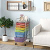 6 Drawers Rolling Storage Cart Organizer-Transparent Multicolor - Gallery View 1 of 10