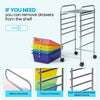 6-drawer rolling storage cart with transparent multicolor drawers and a rust-proof metal frame, ideal for home or.