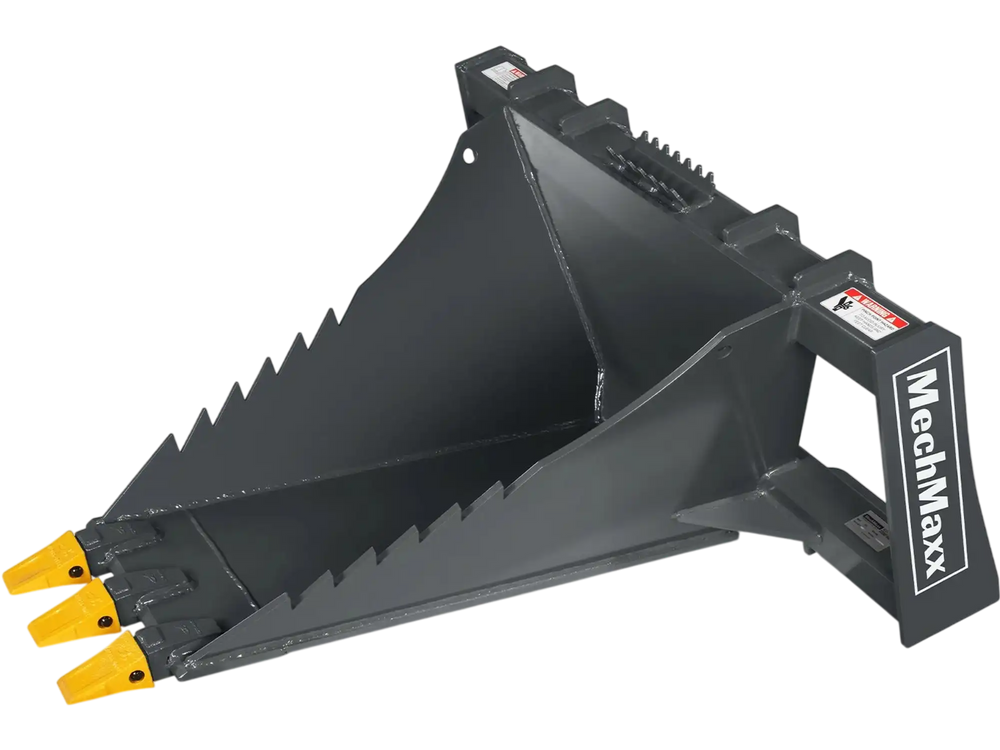 48" Skid Steer Stump Bucket Wrecker with Universal Quick Attach, Bolt-On Cutting Teeth, SBE53