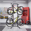 Adjustable bike storage rack for 4 bikes, featuring heavy-duty carbon steel construction and customizable arms for.